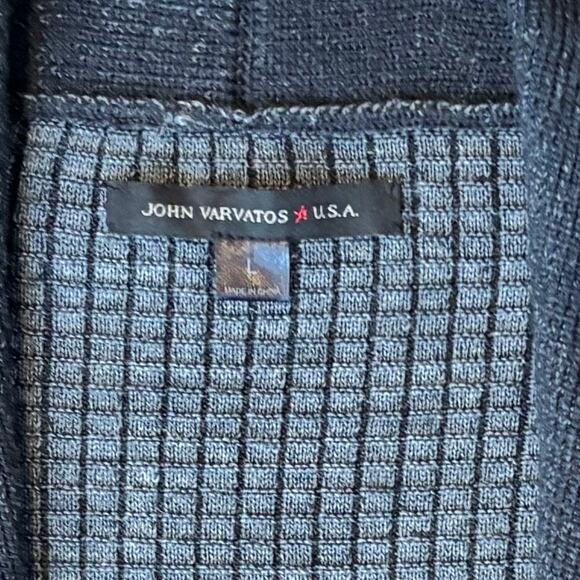 John Varvatos Shawl Collar Cardigan Sweater Wool Blend Charcoal Mens Size Large - Picture 2 of 8
